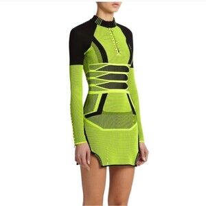 Alexander Wang Thunderbolt 2-tone mesh dress